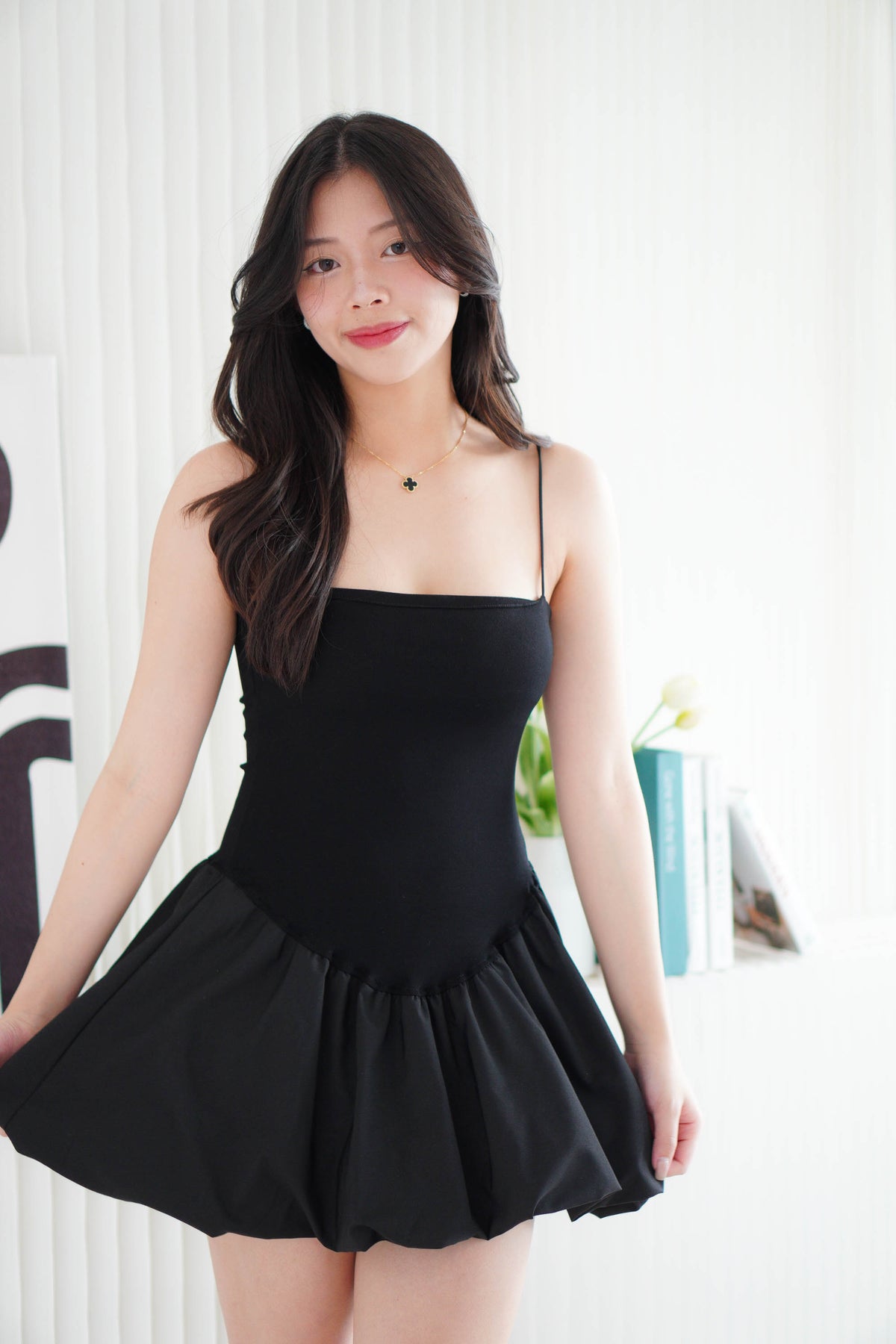 (BACKORDER) Sienna Ray Mini Bubble Dress in Black