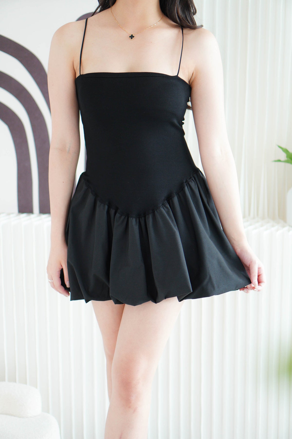 (BACKORDER) Sienna Ray Mini Bubble Dress in Black