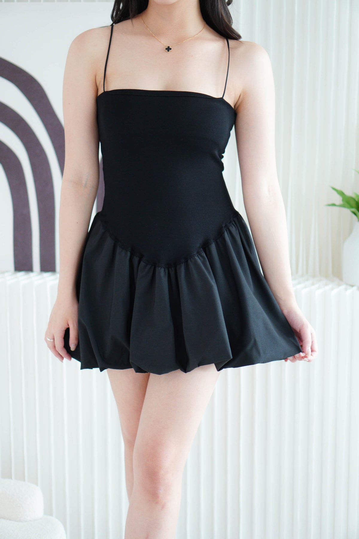 (BACKORDER) Sienna Ray Mini Bubble Dress in Black