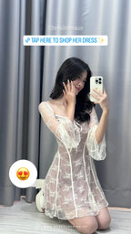 Anastasia Long Sleeve Lace Bustier Dress in White