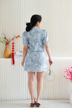 Ying Lin Cheongsam 2 Piece Set with Tassels in Blue