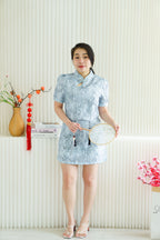 Ying Lin Cheongsam 2 Piece Set with Tassels in Blue