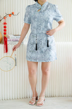 Ying Lin Cheongsam 2 Piece Set with Tassels in Blue