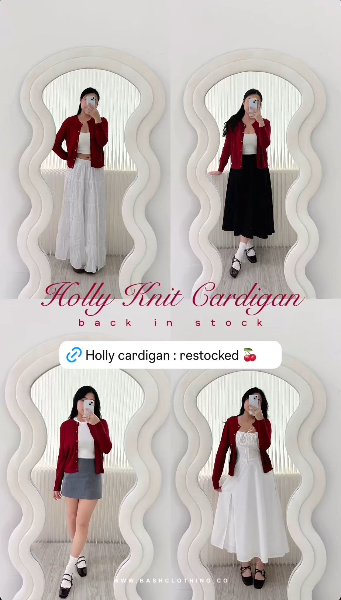 Holly Knit Cardigan Top in Red