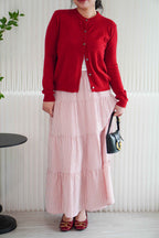 Holly Knit Cardigan Top in Red