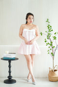 True Love Kiss Tube Ribbon Mini Dress in Pink