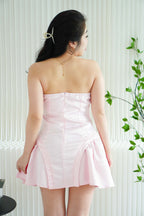 True Love Kiss Tube Ribbon Mini Dress in Pink