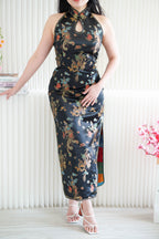 Feng Traditional Halter Cheongsam in Black