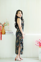 Feng Traditional Halter Cheongsam in Black