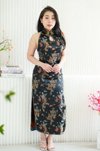 Feng Traditional Halter Cheongsam in Black