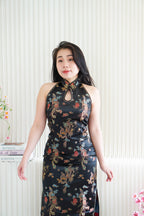 Feng Traditional Halter Cheongsam in Black
