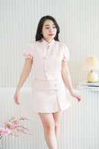 Yu Fen 2 Piece Cheongsam Skirt Set in Pink