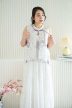 Zi Xia Sleeveless Cheongsam Top in Purple