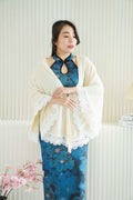 Old Shanghai Long Cheongsam Cover Up in Cream