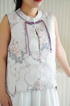 Zi Xia Sleeveless Cheongsam Top in Purple