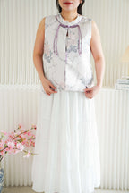 Zi Xia Sleeveless Cheongsam Top in Purple