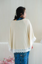 Old Shanghai Long Cheongsam Cover Up in Cream