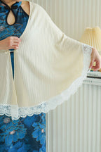 Old Shanghai Long Cheongsam Cover Up in Cream