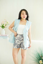 Viorelle Floral Shorts in Dark Blue