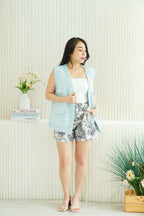 Viorelle Floral Shorts in Dark Blue