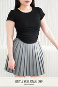 Wumi Basic Ruched Top in Black