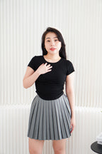 Wumi Basic Ruched Top in Black