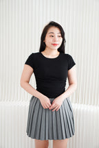 Wumi Basic Ruched Top in Black