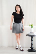 Wumi Basic Ruched Top in Black