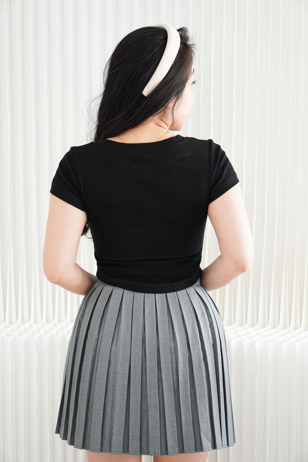 Wumi Basic Ruched Top in Black
