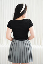 Wumi Basic Ruched Top in Black