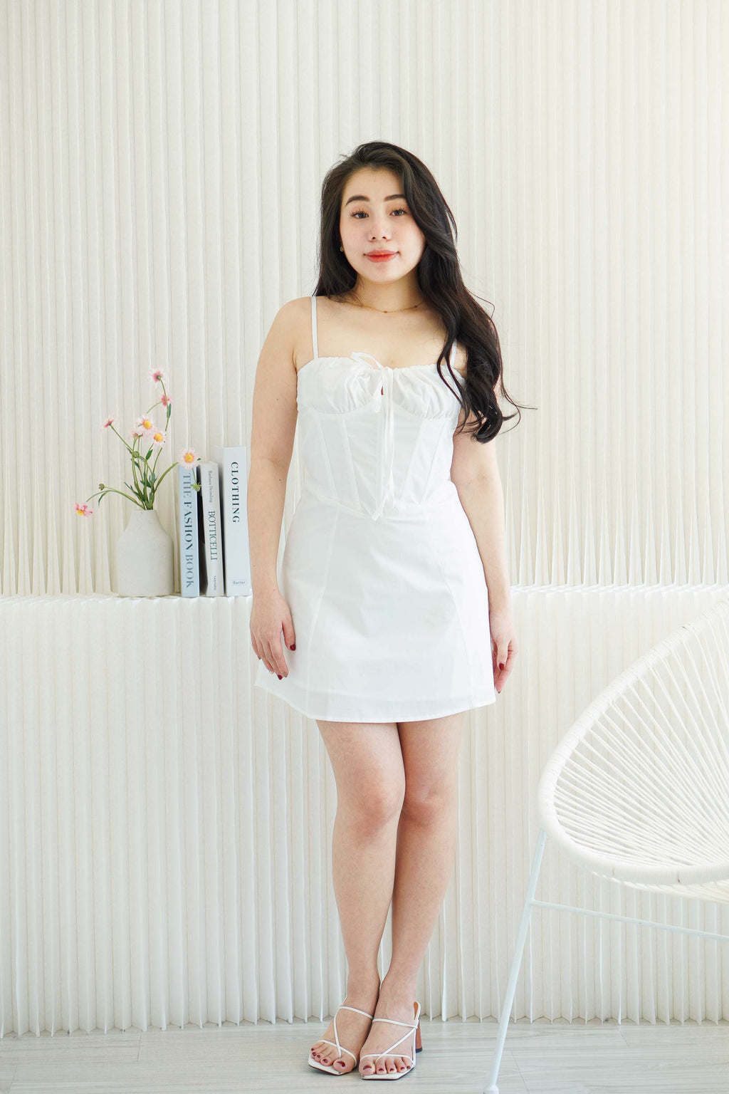 Mini Dahlia Corset Dress in White