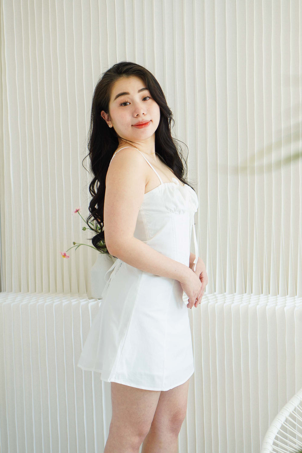 Mini Dahlia Corset Dress in White