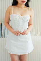 Mini Dahlia Corset Dress in White