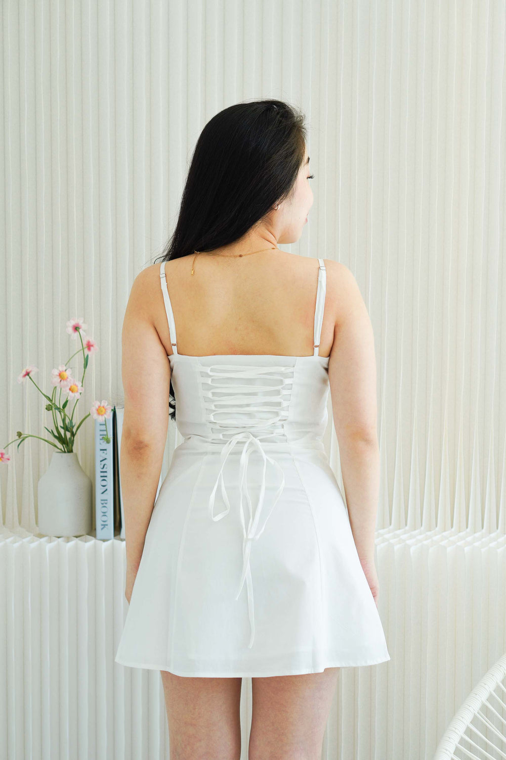 Mini Dahlia Corset Dress in White