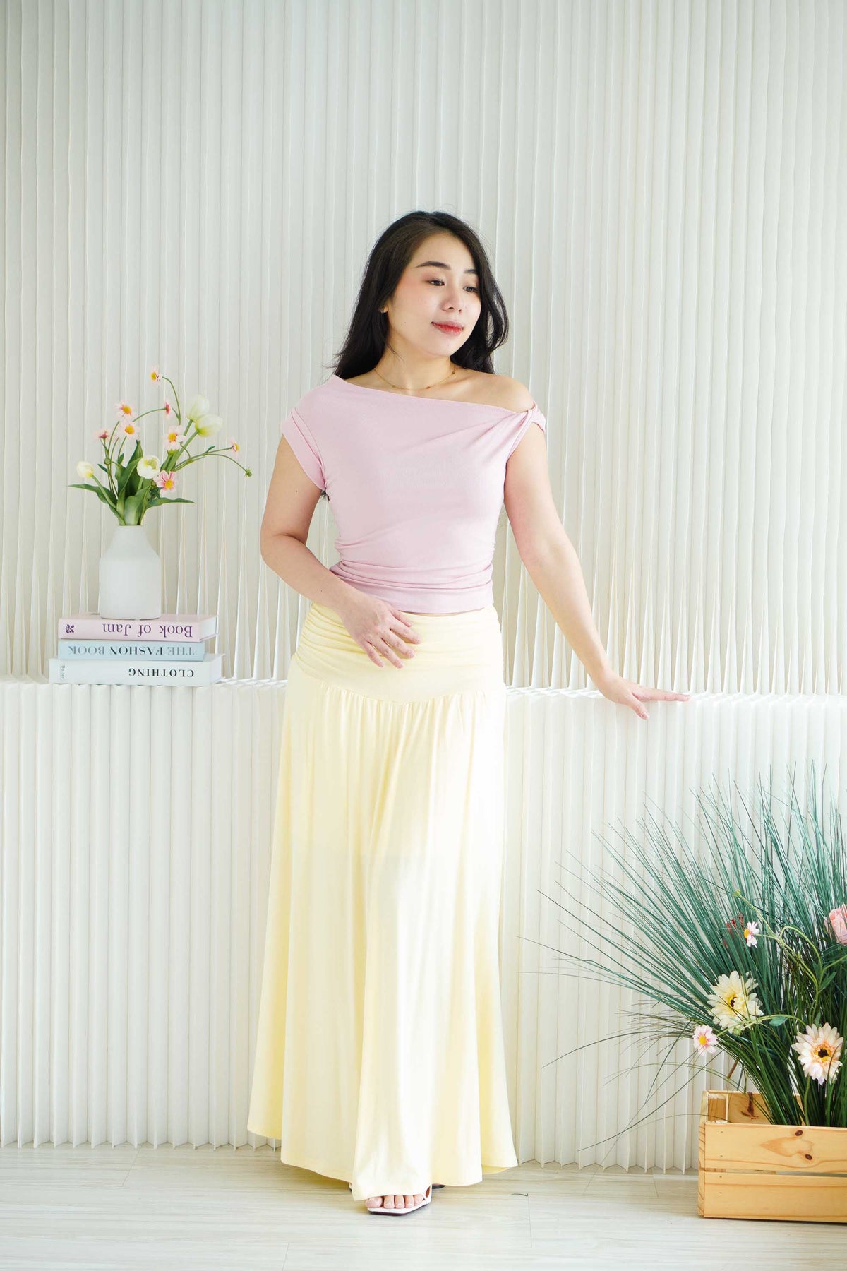 Cedar Toga Ruched Top in Light Pink