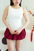 Tracy Basic Boat Neck Top in White