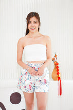 Shao Floral High Waisted Shorts