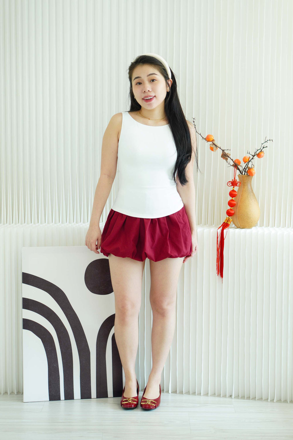 Tracy Basic Boat Neck Top in White