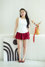 Tracy Basic Boat Neck Top in White