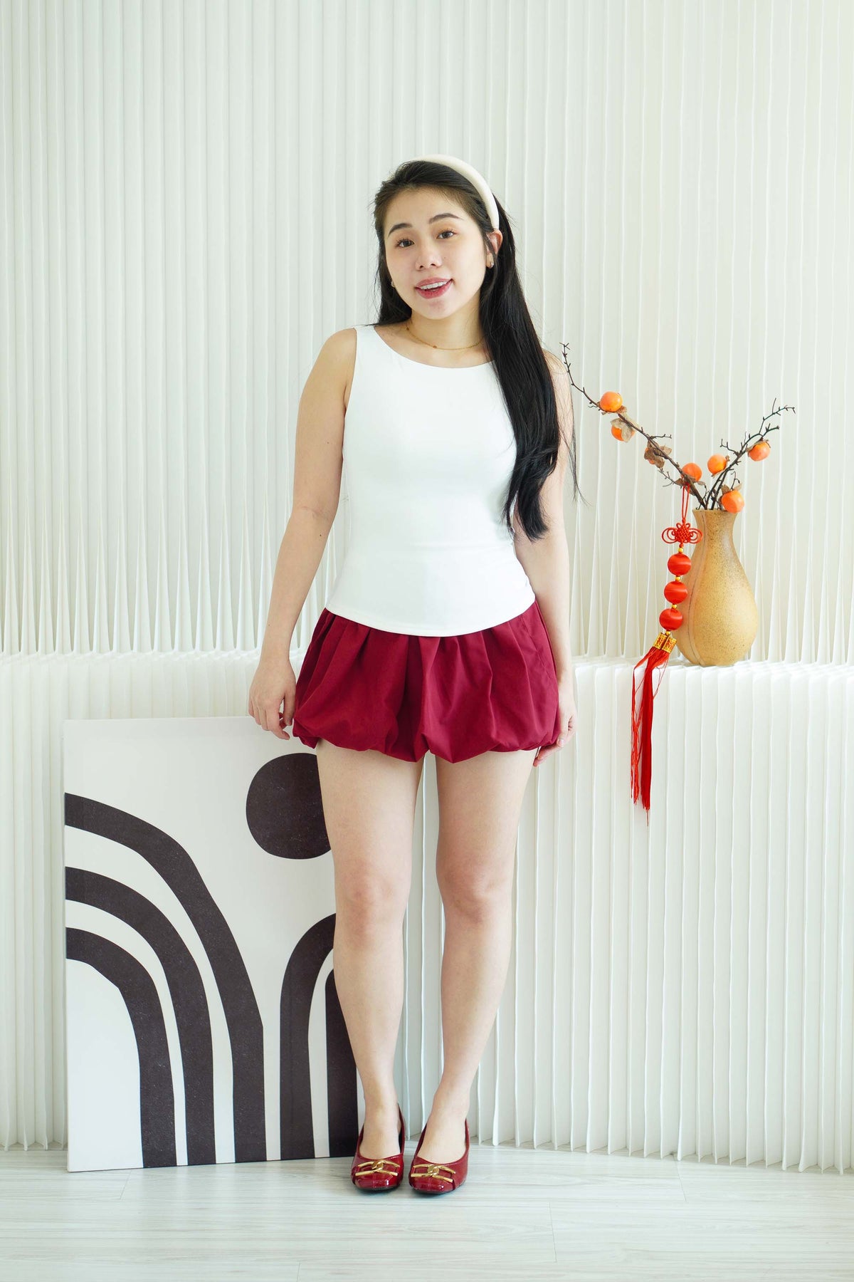 Tracy Basic Boat Neck Top in White