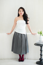 Kaia Tube Ruched Top in White