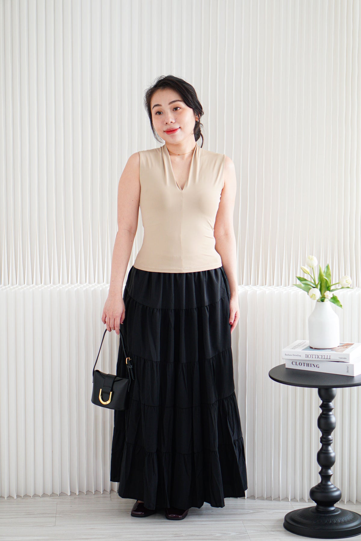Noa V Neck Top in Khaki