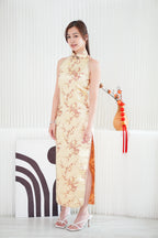 Jing Traditional Halter Cheongsam in Gold
