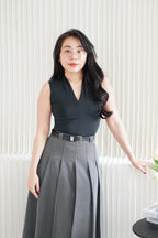 Noa V Neck Top in Black