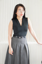 Noa V Neck Top in Black