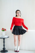 My Heart Long Sleeve Toga Top in Red