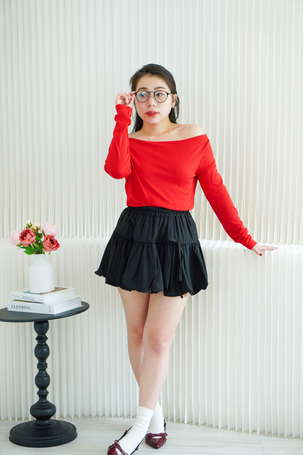 My Heart Long Sleeve Toga Top in Red