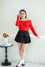 My Heart Long Sleeve Toga Top in Red