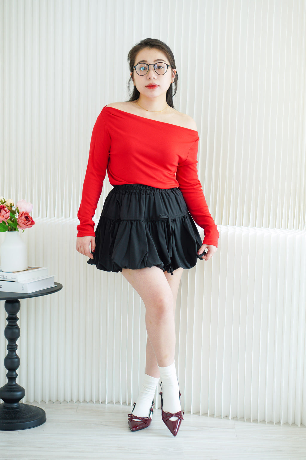 My Heart Long Sleeve Toga Top in Red