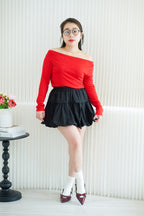 My Heart Long Sleeve Toga Top in Red